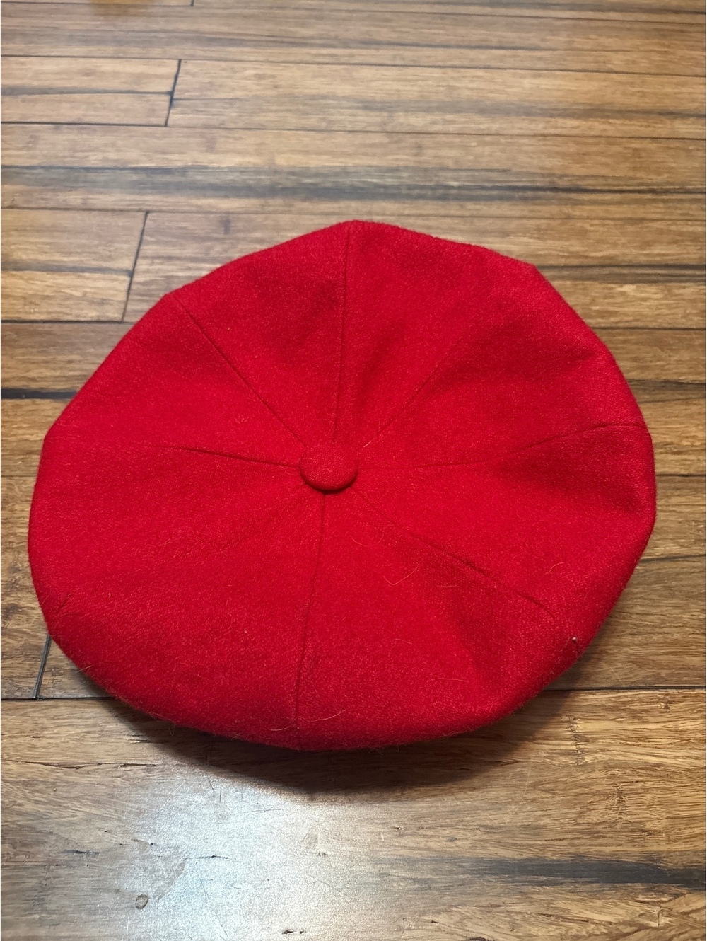 CAPAS Red Wool Cabbie Newsboy Hat Oversized One Size Fits All Hip Hop Rap - Picture 2 of 6